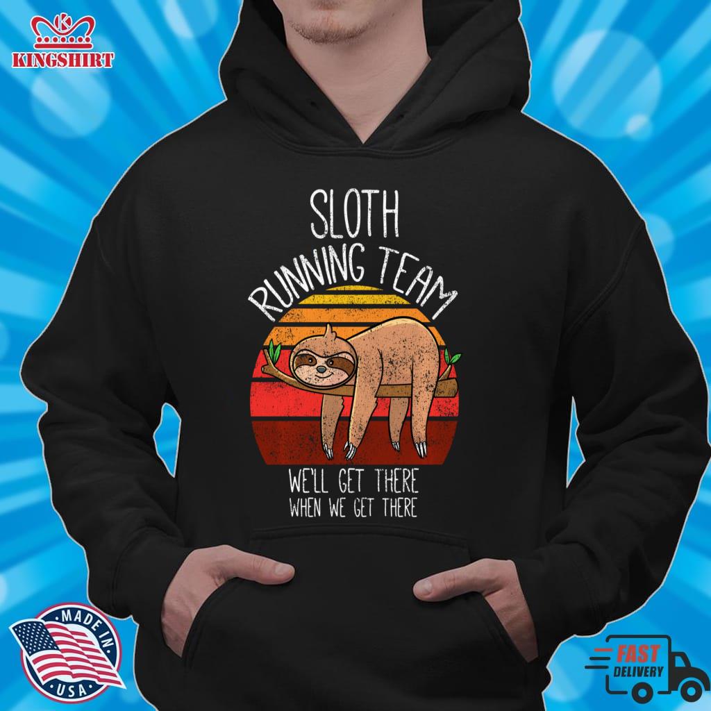 Funny Sloth Gifts Men Women Kids, Vintage Sloth Running Team Pullover Sweatshirt