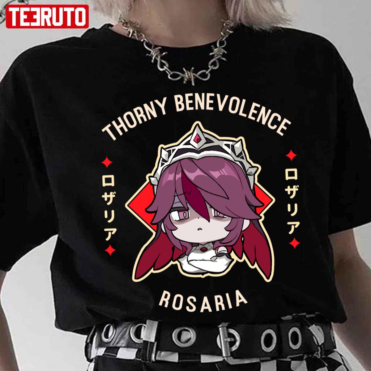 Game Character Rosaria Chibi Chibi Style Genshin Impact Unisex T Shirt