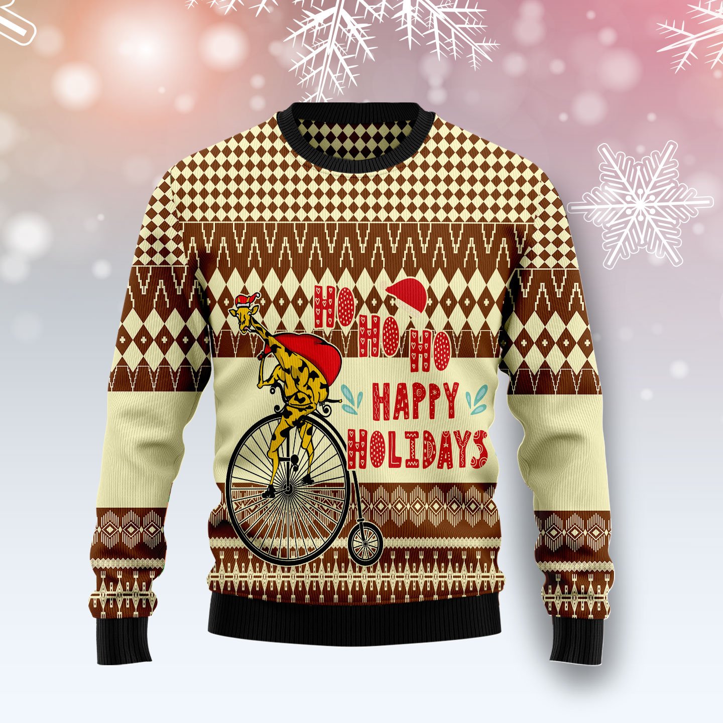 Giraffe Happy Holidays T2710 Ugly Christmas Sweater