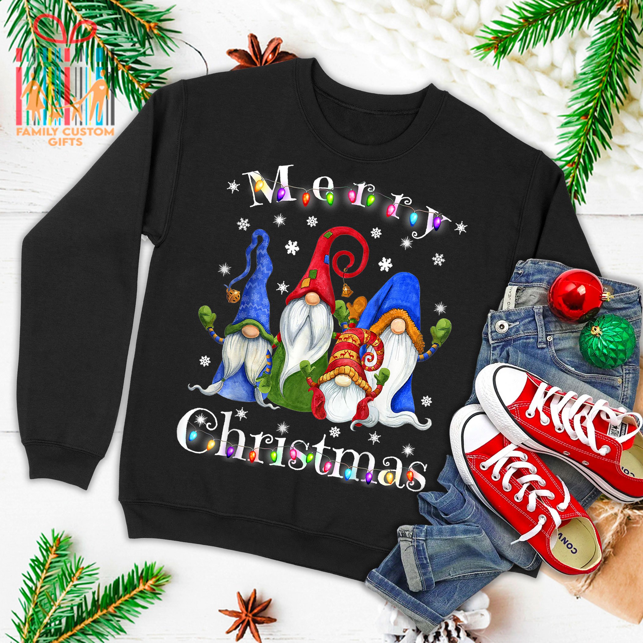Gnome Christmas Pajamas  Garden Gnome Merry Christmas Ugly Christmas Sweater T Shirt