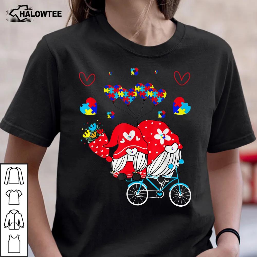 Gnome Valentine Day Shirt Accept Understand Love Autism Awareness