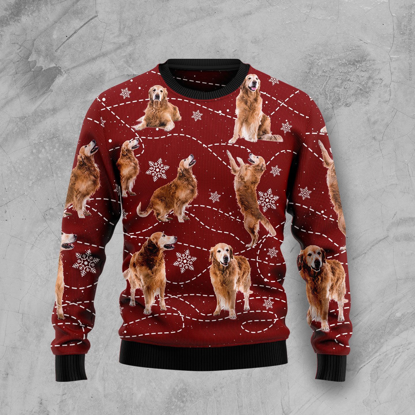 Golden Retriever Xmas HZ92504 Ugly Christmas Sweater Unisex Womens And Mens, Couples Matching, Friends, Funny Family Sweater Gifts 