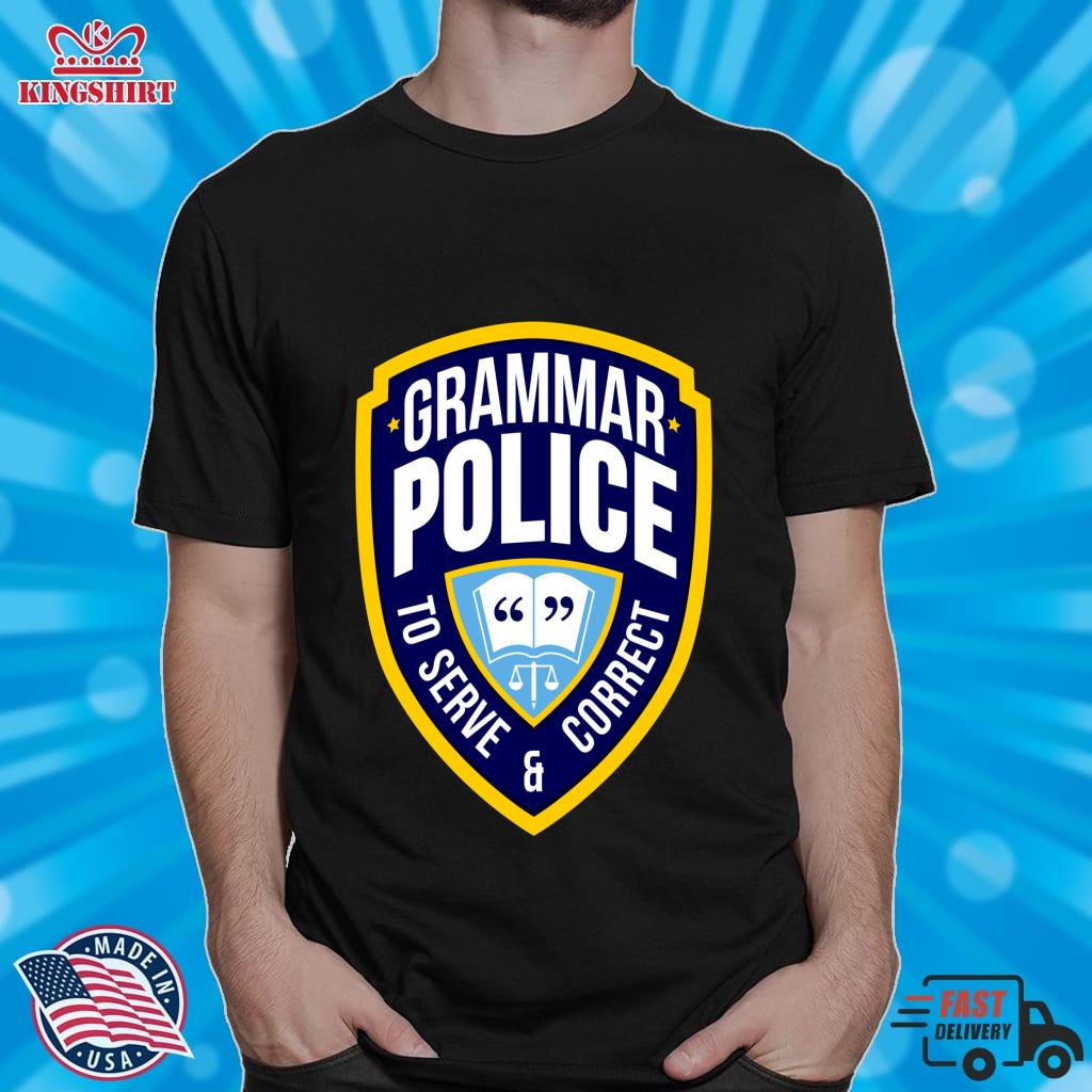 Grammar Police Badge Pullover Sweatshirt