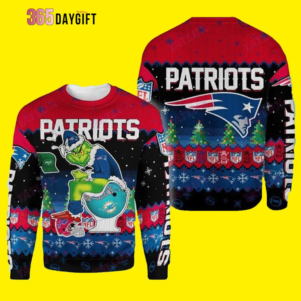 Grinch New England Patriots Ugly Christmas Sweater