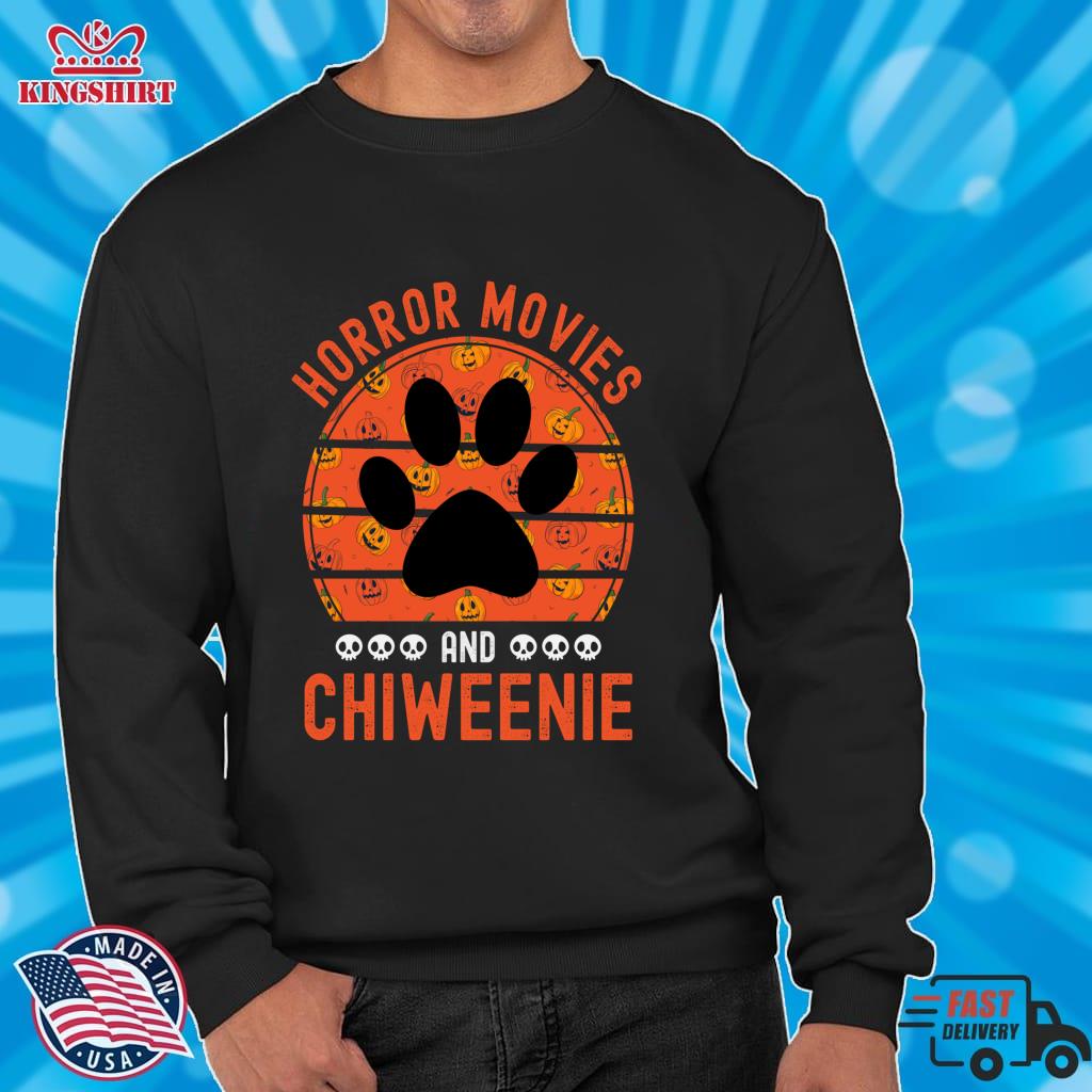 Halloween Pet Watch Horror Movies Dog Chiweenie Pullover Sweatshirt