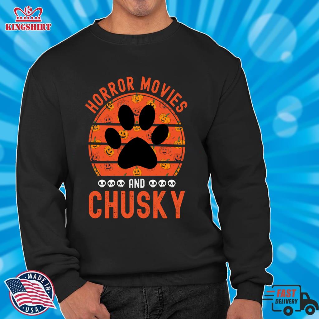 Halloween Pet Watch Horror Movies Dog Chusky Pullover Sweatshirt