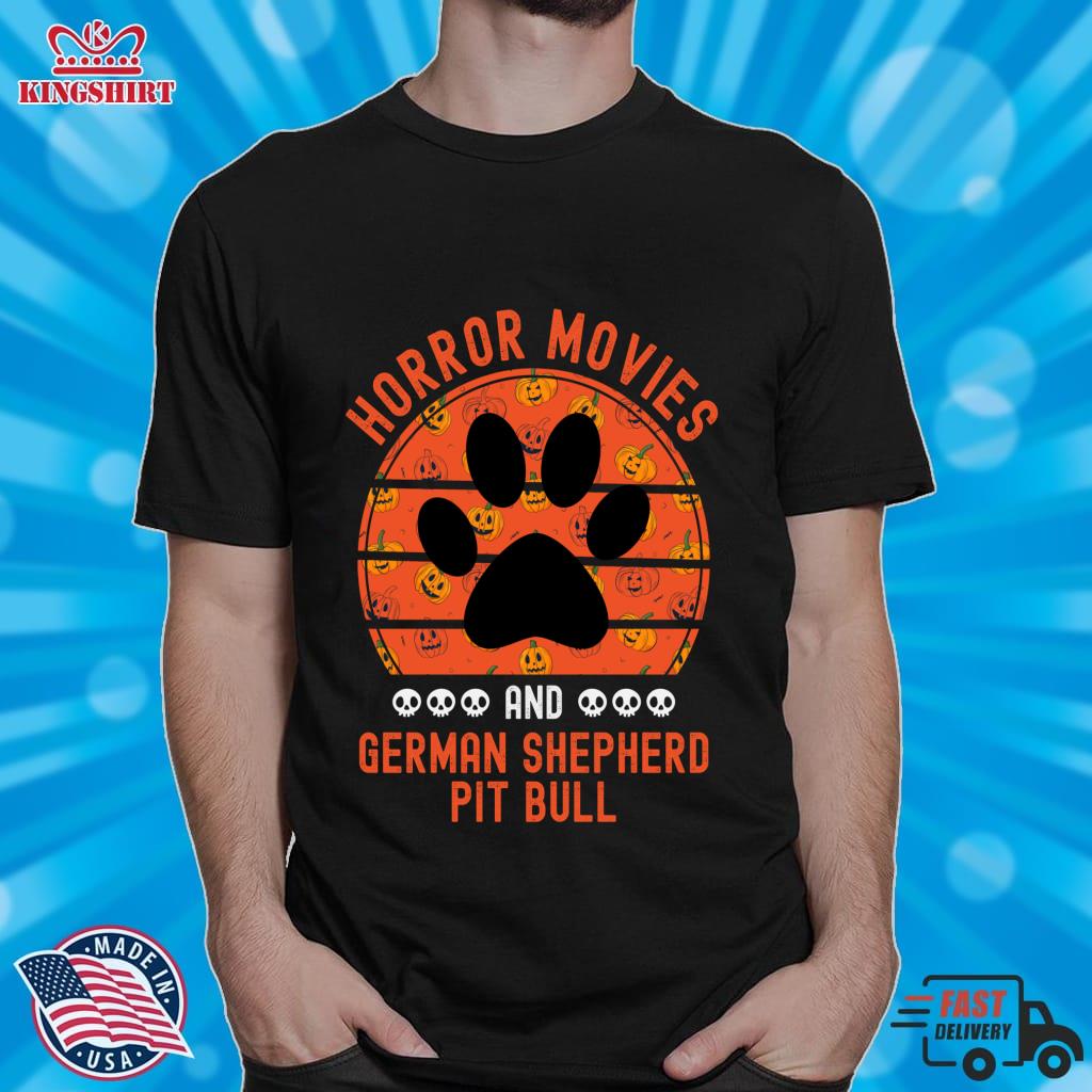 Halloween Pet Watch Horror Movies Dog German Shepherd Pit Bull Pullover Sweatshirt