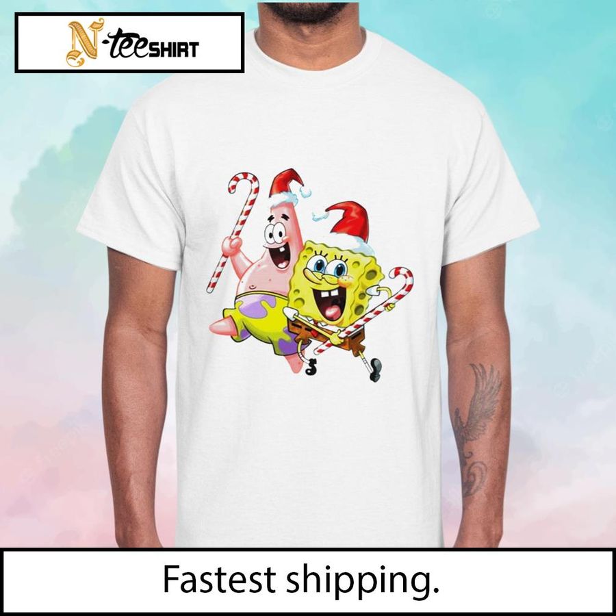 Happy Time Patrick Star And Spongebob Merry Christmas Shirt
