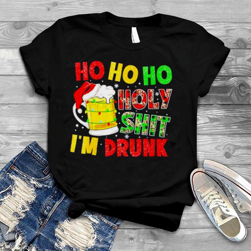 Ho Ho Holy Shit IM Drunk Beer Santa Hat Christmas Shirt