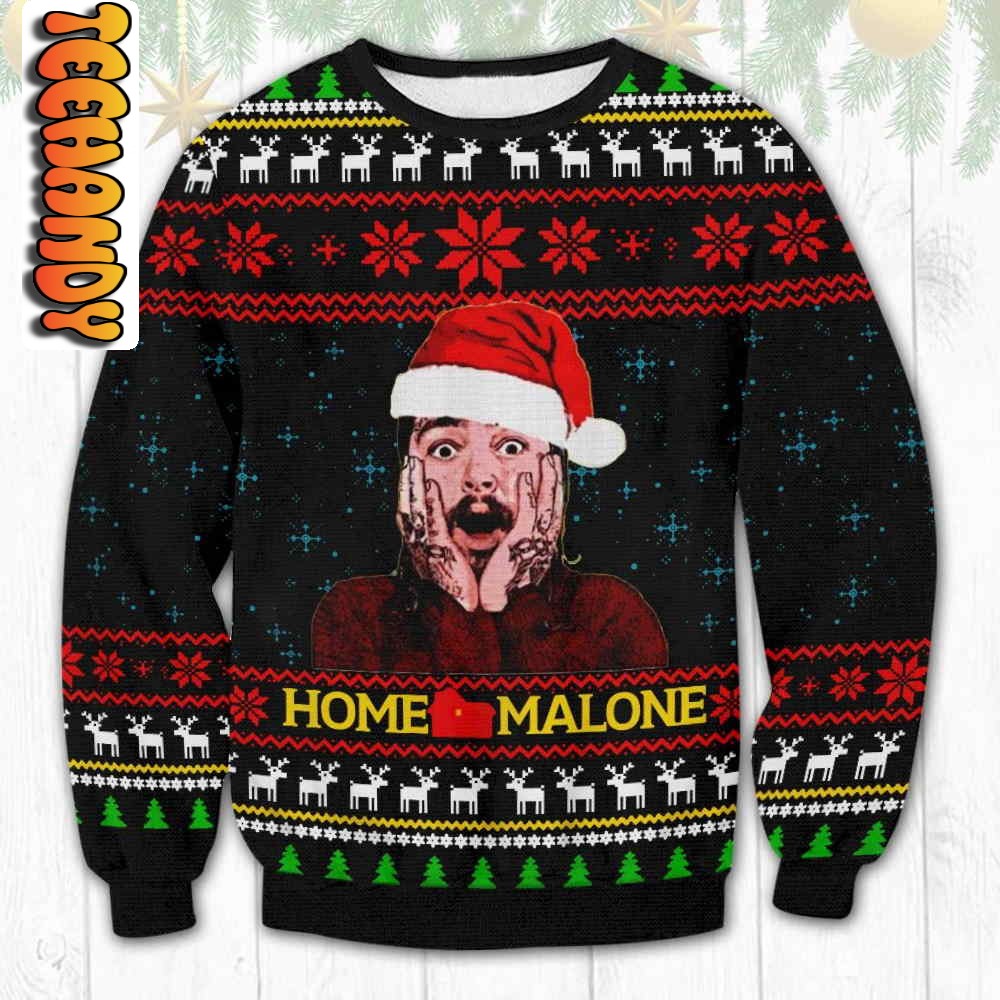 Home Malone In Christmas Ugly Sweater