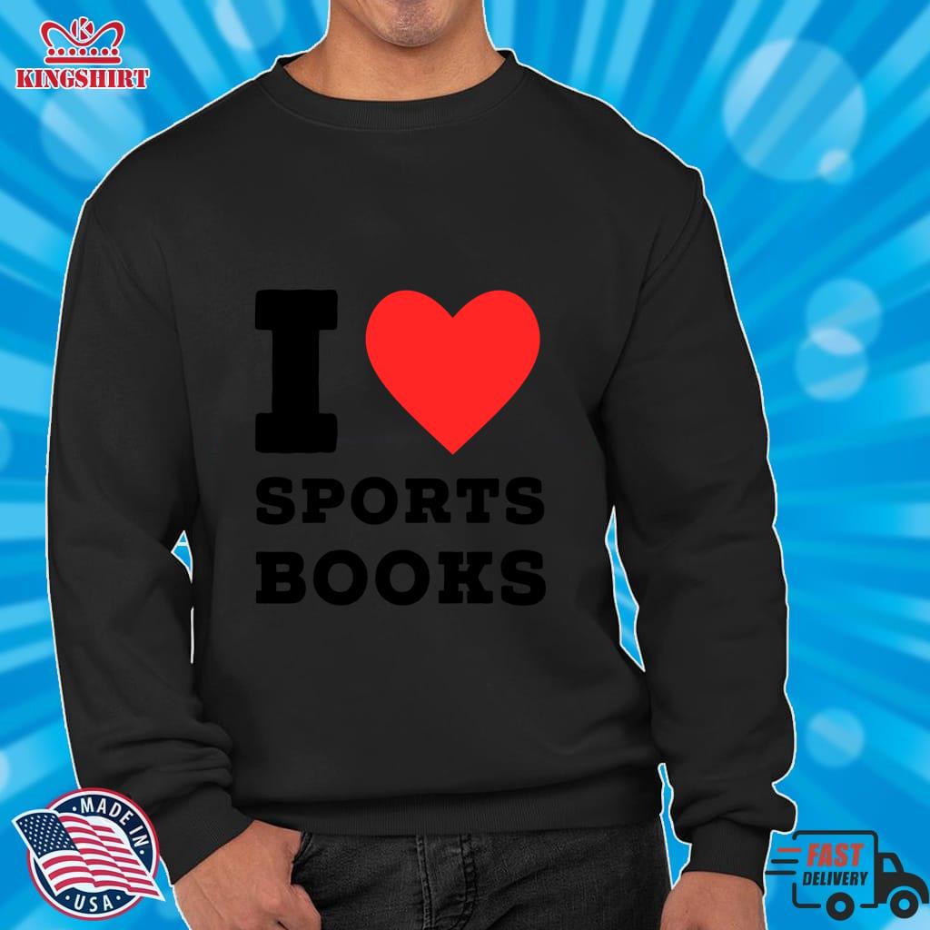 I Love Sports Books Pullover Hoodie