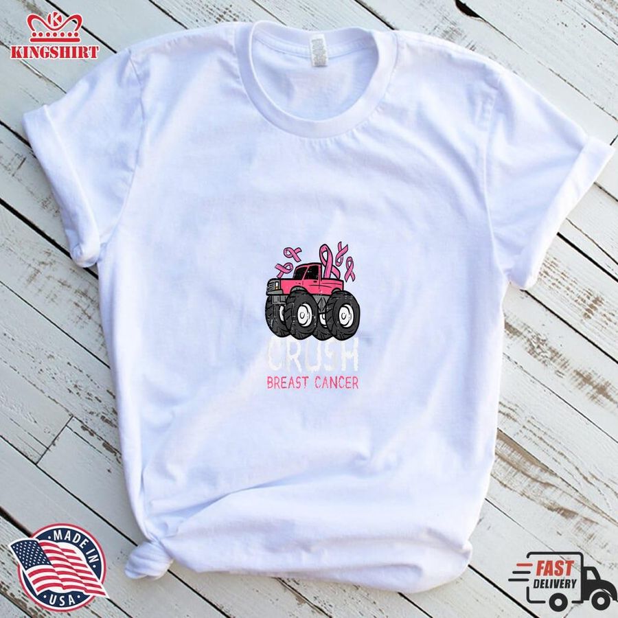 Kids Crush Breast Cancer Awareness Monster Truck Toddler Boy