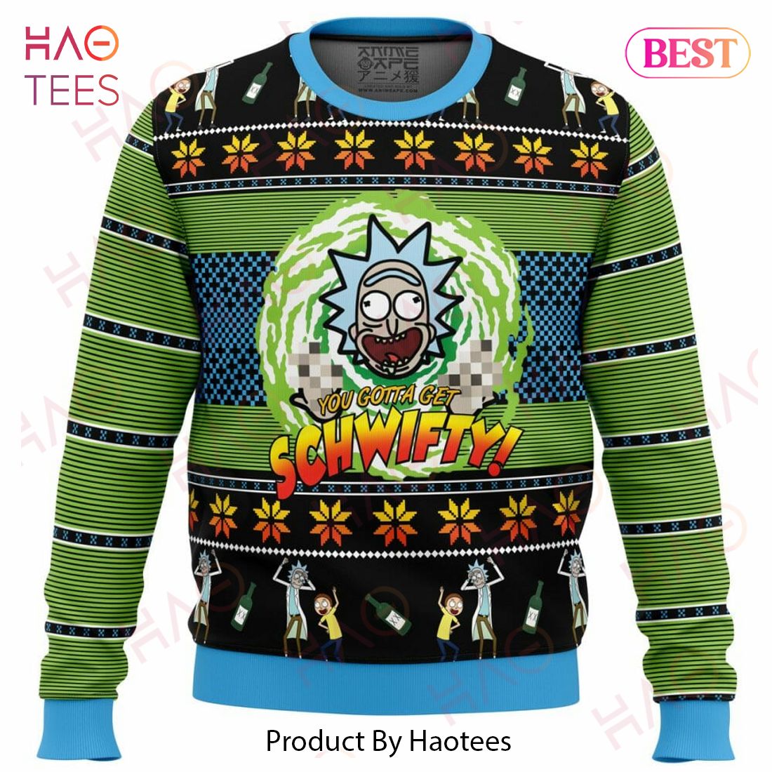 Let's Get Schwifty! Rick And Morty Ugly Christmas Sweater