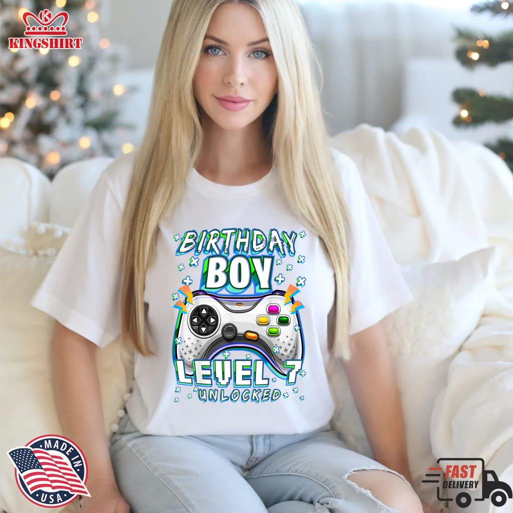 Level 7 Unlocked Video Game 7Th Birthday Gamer Boys  Pullover Hoodie