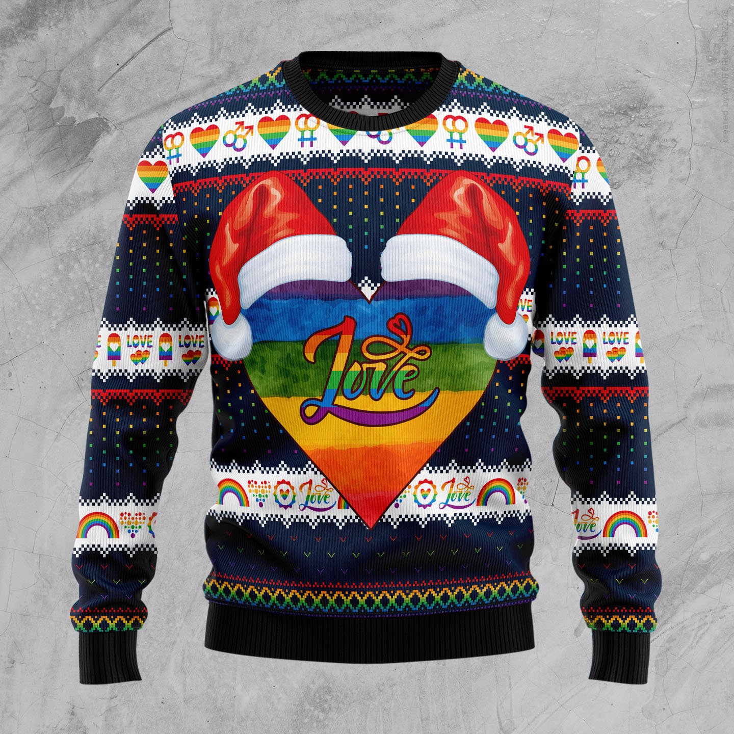 Lgbt Heart D2610 Ugly Christmas Sweater