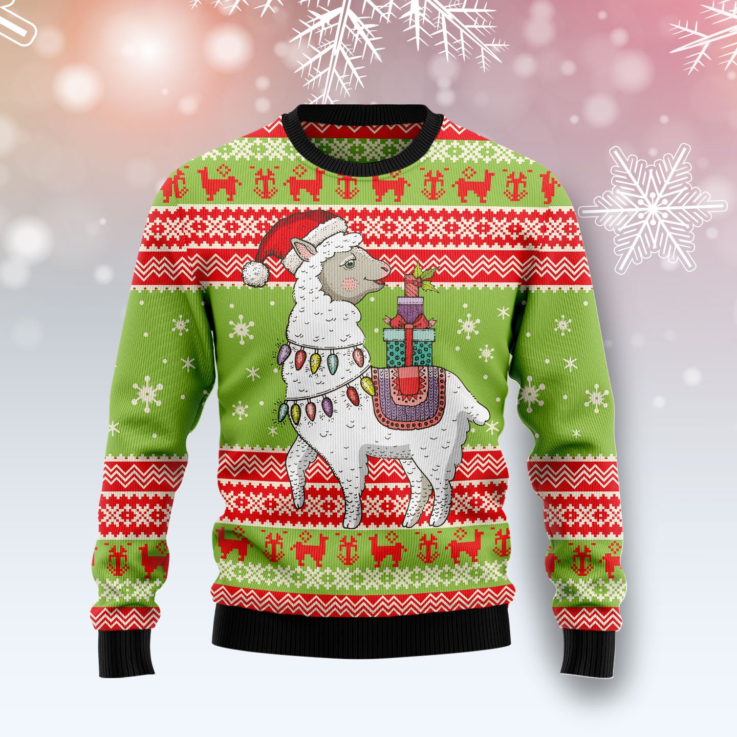 Love Llama T8914 Ugly Christmas Sweater