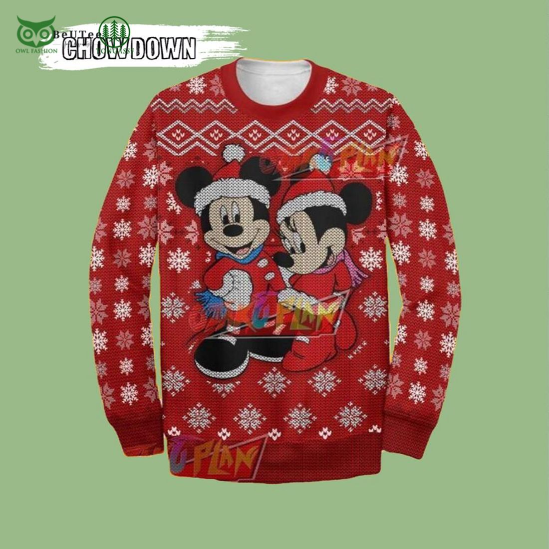 Mickey Mouse Thanksgiving Ugly Sweater Minnie Mouse 3D