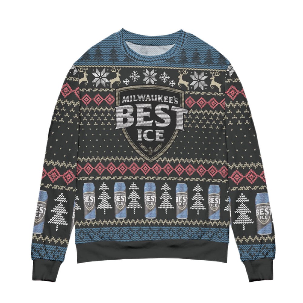 Milwaukees Best Ice Beer Snowflake Ugly Christmas Sweater
