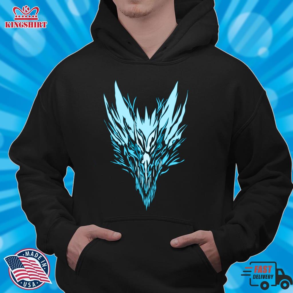 Mystic White Ice Frost Winter Tales Cool Dragons Head Lightweight Hoodie