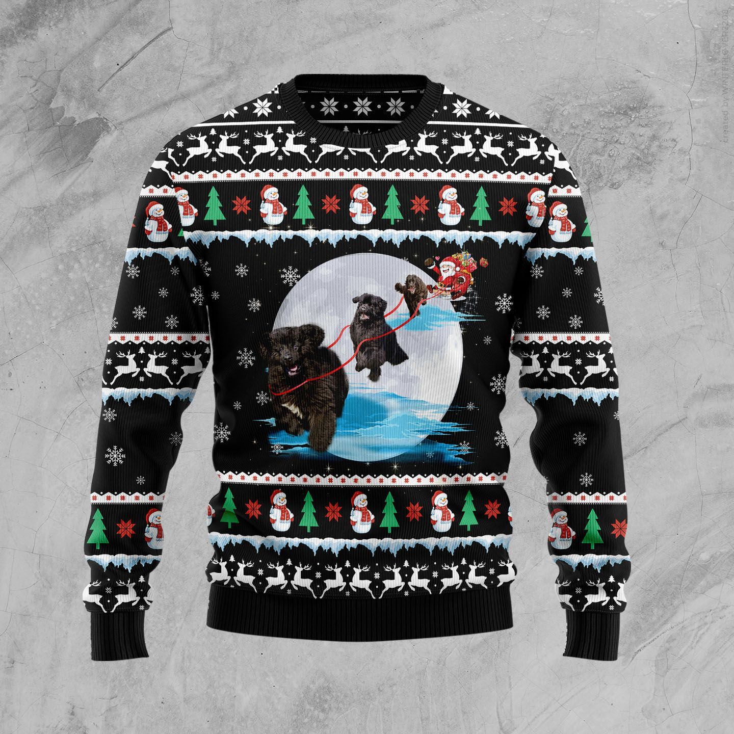 Newfoundland Santa On Highway D0610 Ugly Christmas Sweater