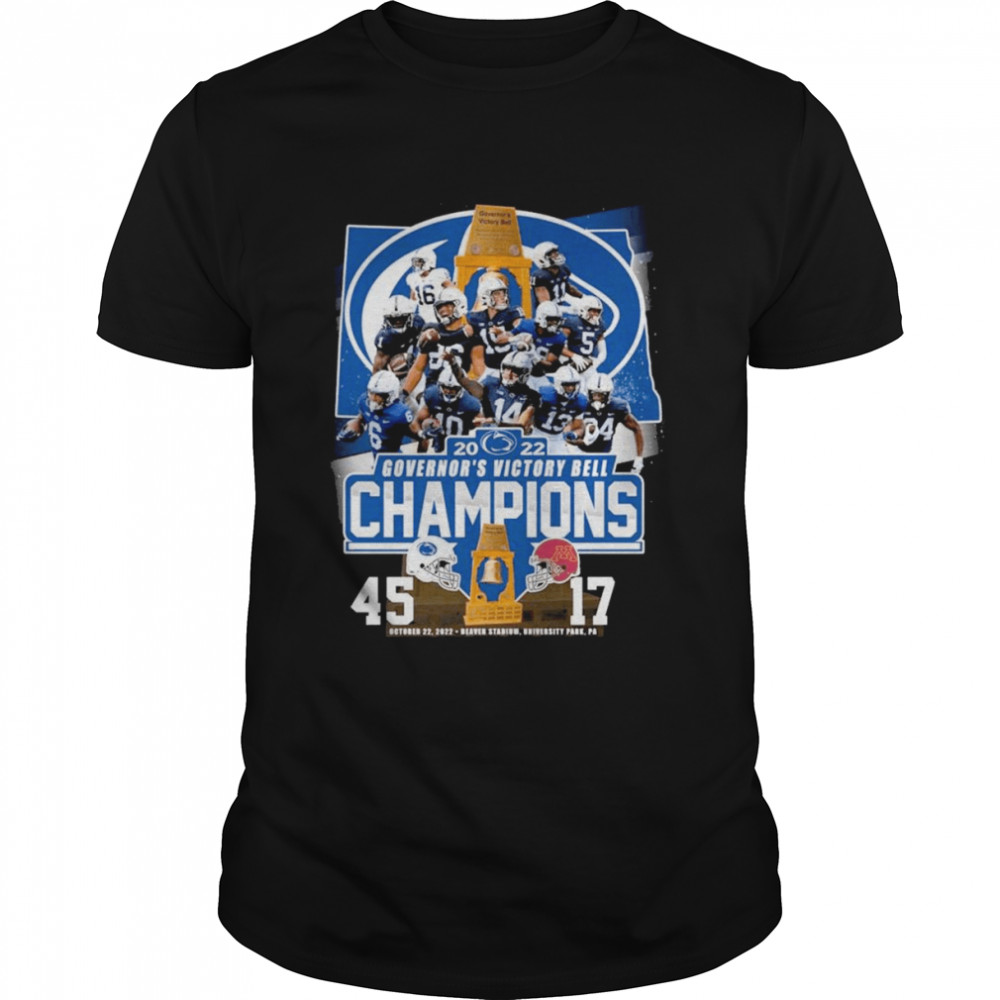 Penn State Nittany Lions 45 Vs 17 Minnesota Golden Gophers 2022 GovernorS Victory Bell Champions Shirt