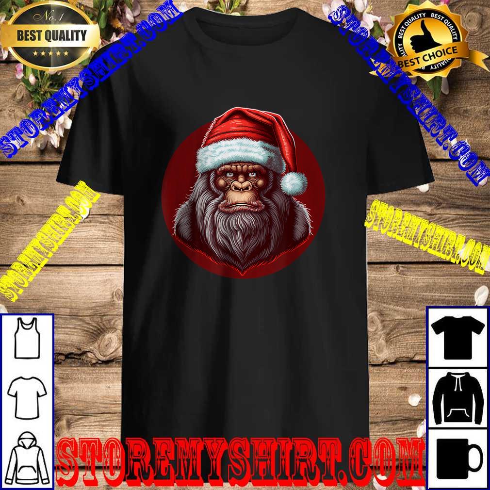 Sasquatch Christmas Santa Claus Xmas Bigfoot Believe T Shirt