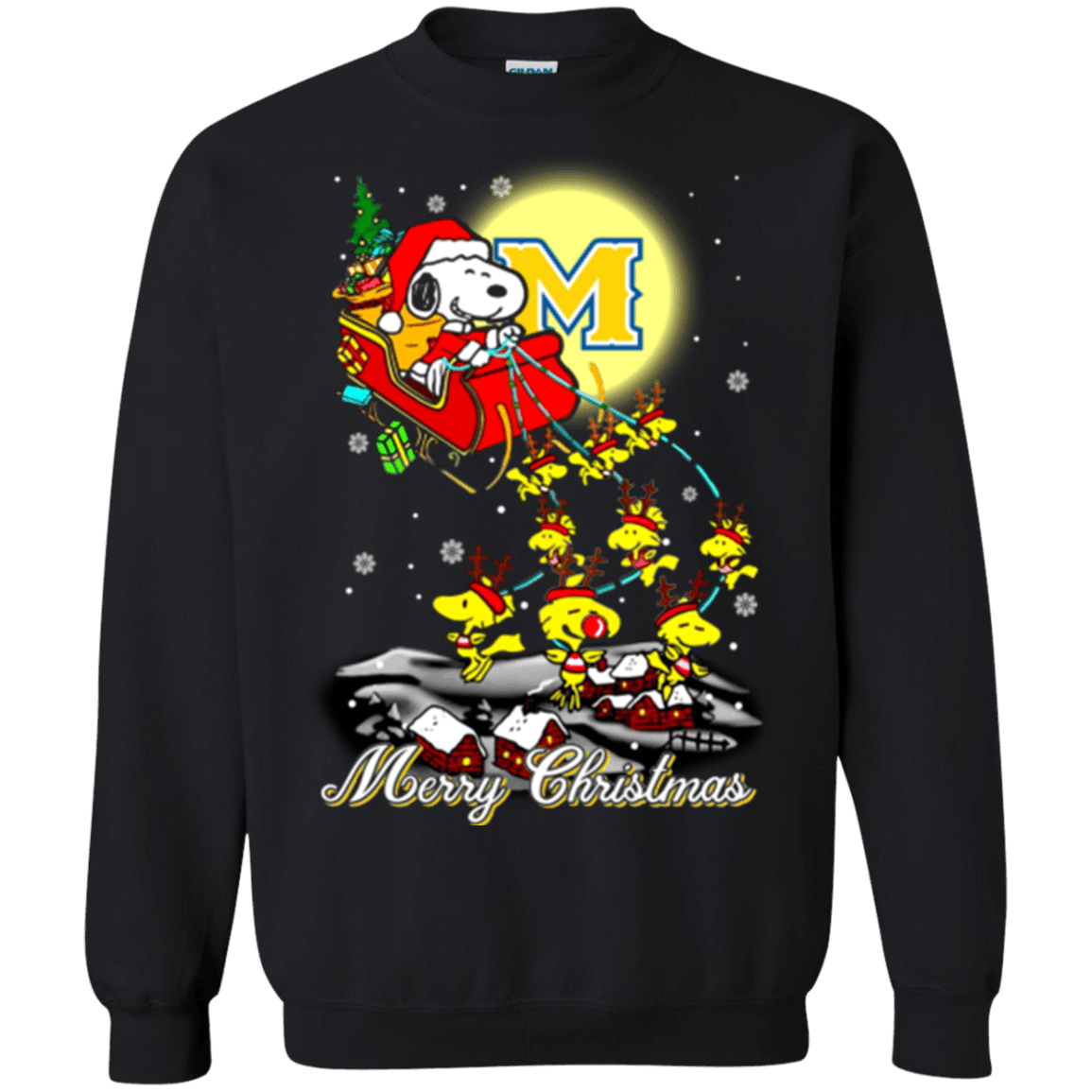 Super Mcneese State Cowboys Snoopy Ugly Christmas Sweaters Santa Claus With Sleigh Sweatshirts