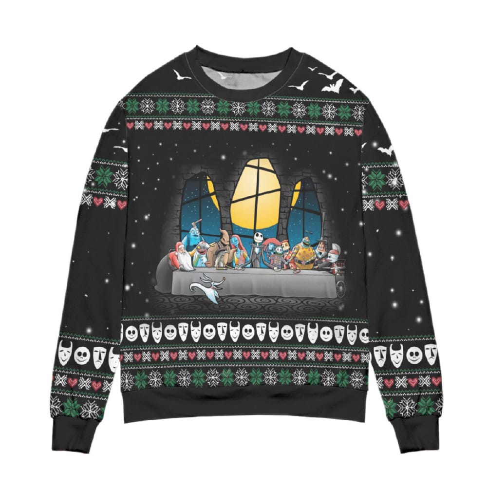 The Nightmare Before Christmas The Last Supper Windshield Sun Shade Ugly Christmas Sweater