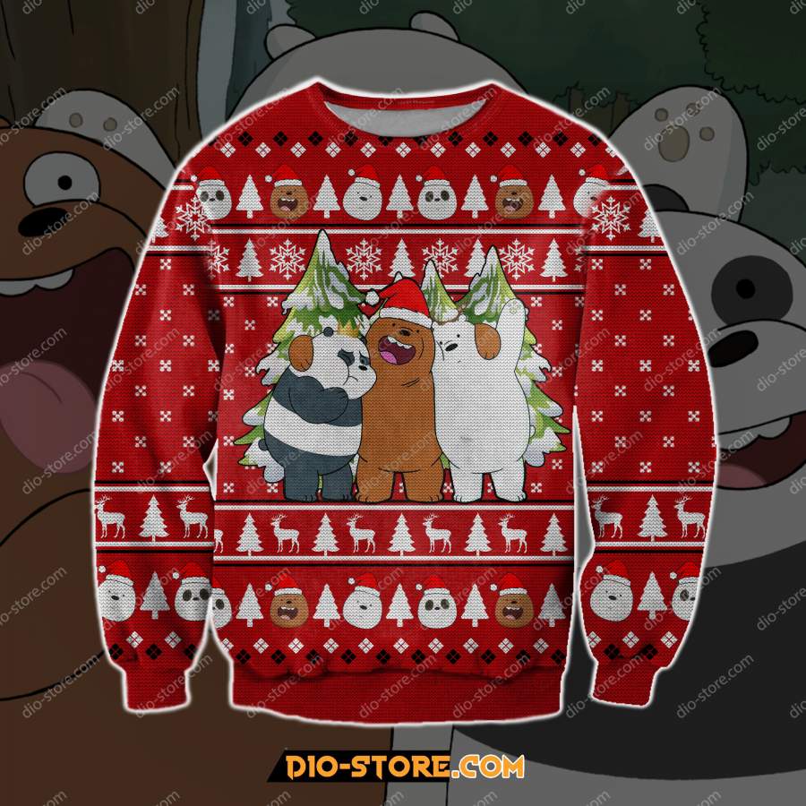 We Bare Bears 3D Print Ugly Christmas Sweatshirt
