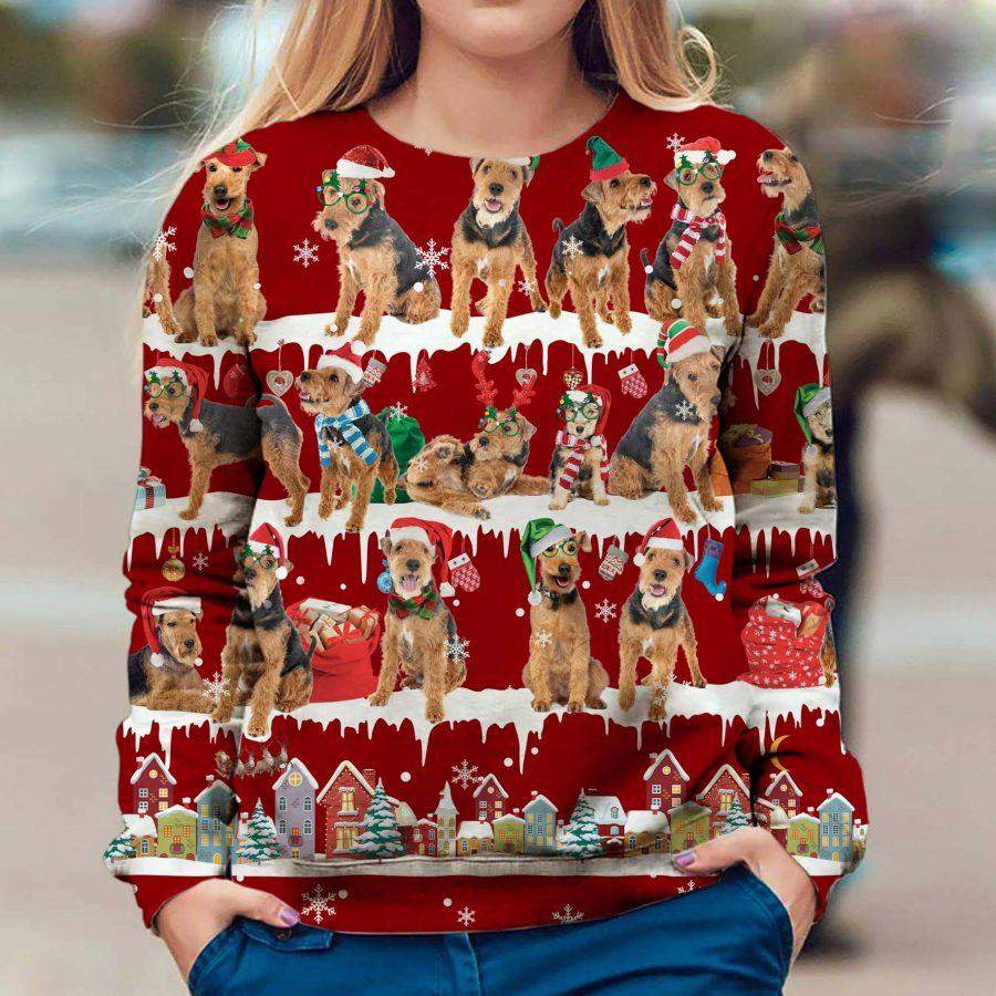 Welsh Terrier Red Ugly Christmas Sweatshirt Vintage Christmas Sweatshirt Gifts For Sibling