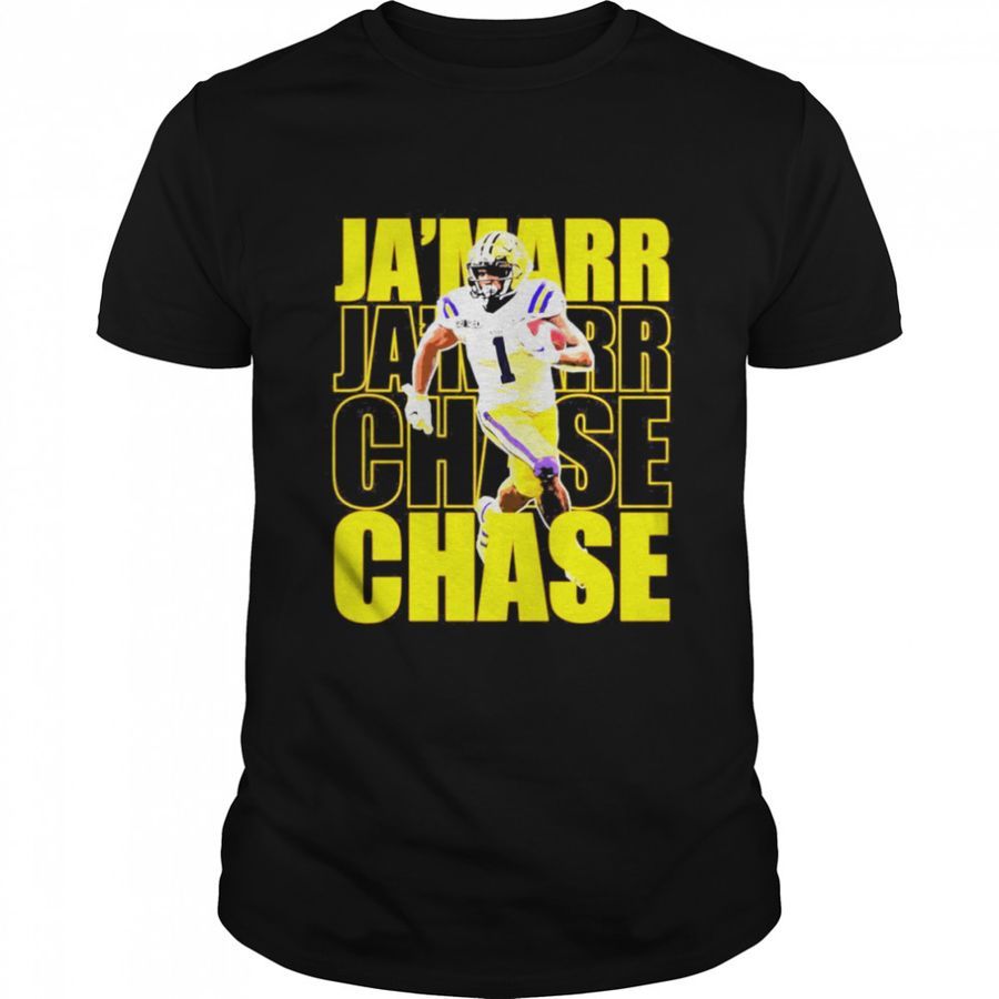 Yellow Art JaMarr Chase Typography Cincinnati Bengals T Shirt