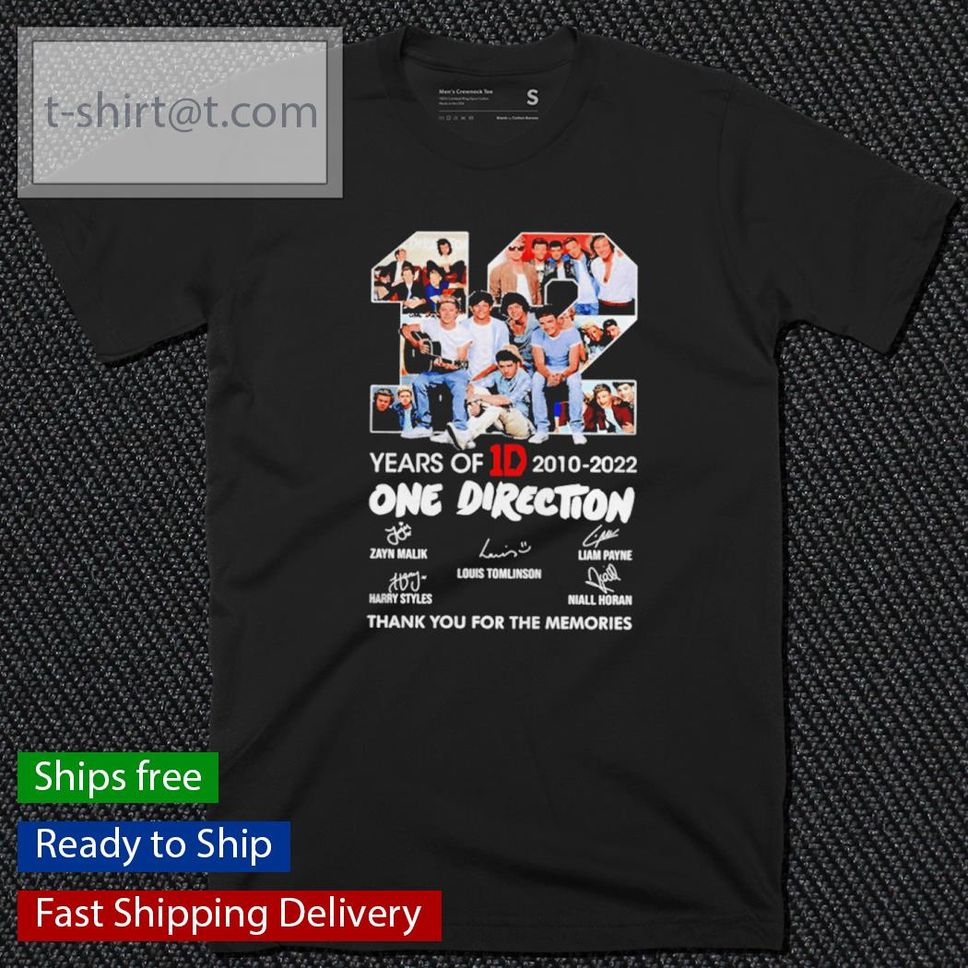 12 Years Of One Direction 20102022 Signatures Thank You For The Memories Shirt