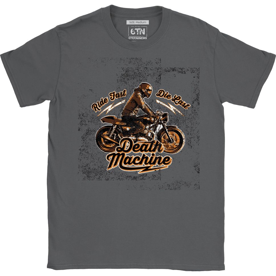 6TN Men's Biker T Shirt Death Machine Design