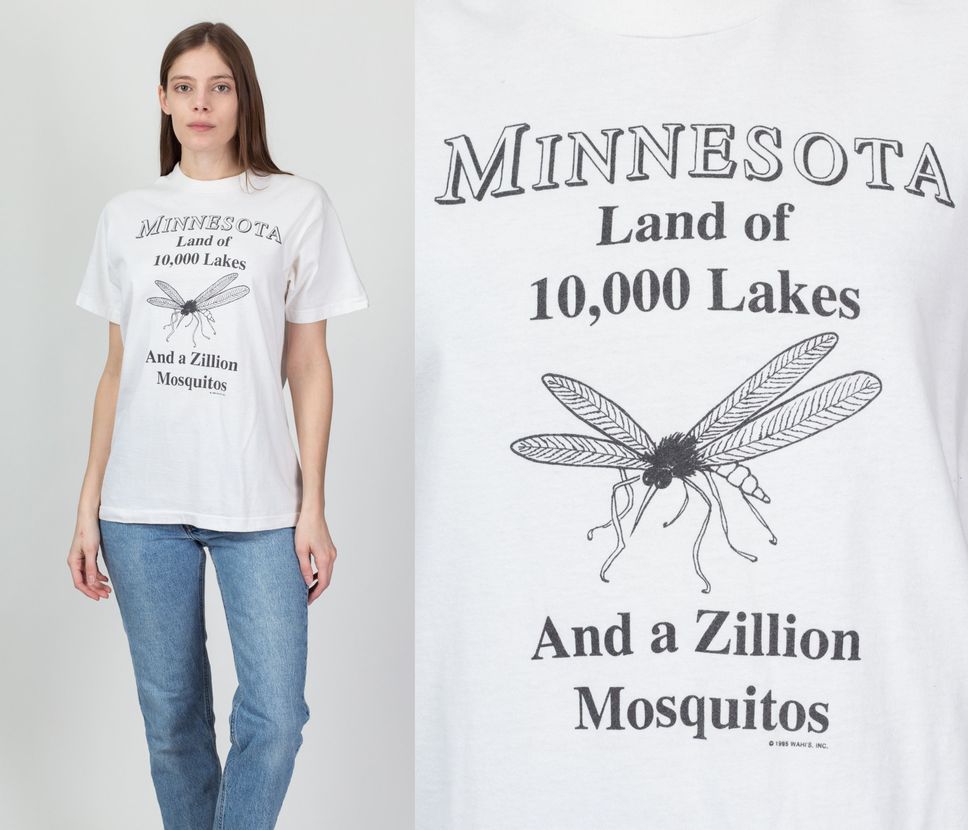 90s Minnesota Mosquitos Tee Medium Vintage Funny Graphic Tourist T Shirt