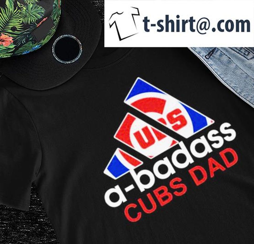 Adidas Chicago Cubs A Badass Cubs Dad Logo Shirt