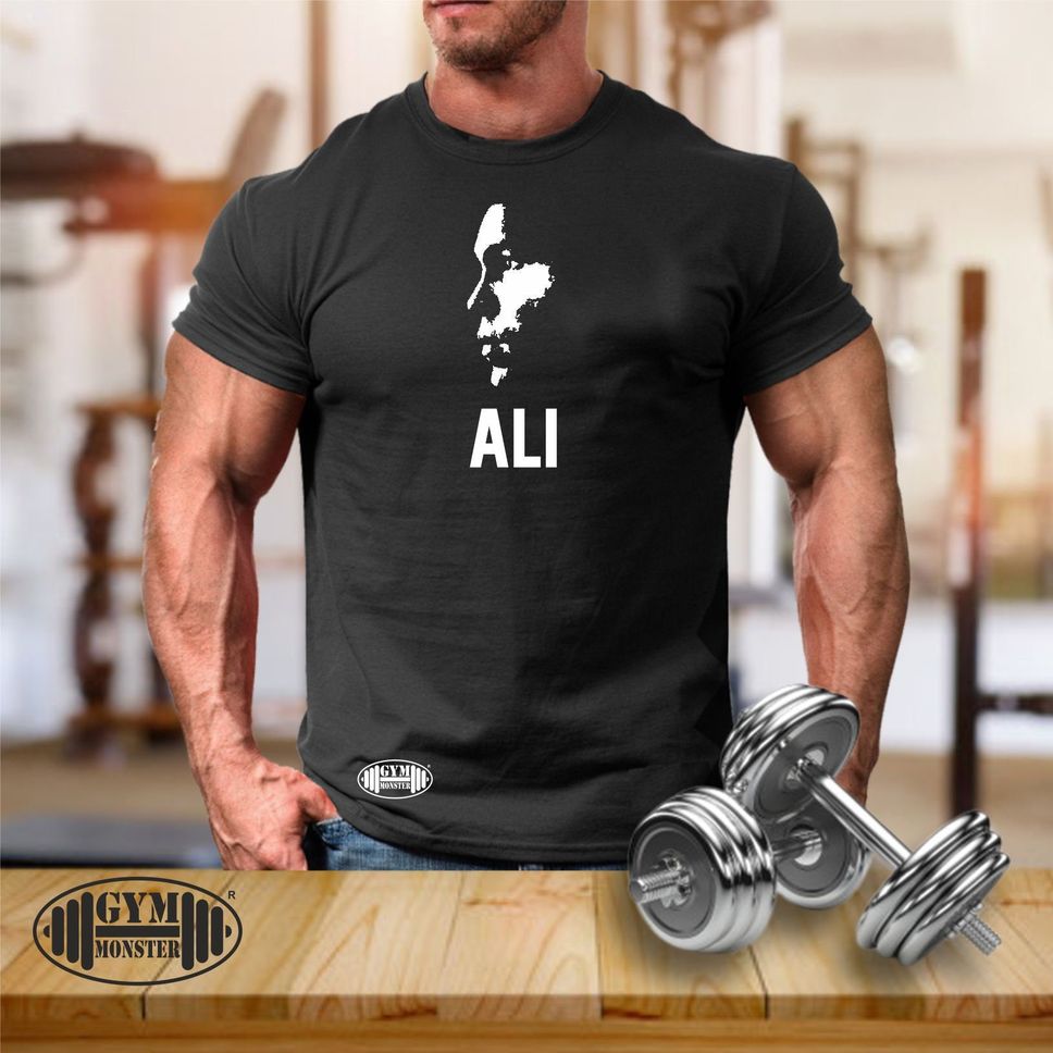 Ali T Shirt Gym Clothing Bodybuilding Training Workout Exercise Kick Muhammad Ali The Greatest Boxing Martial Arts MMA Men Tee Top