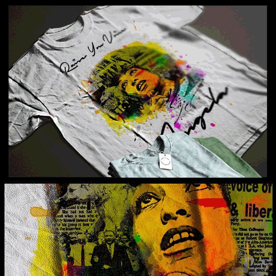 Angela Davis TShirt Black History Month Abstract Art legend Colorful African American PanAfrican Revolutionary Poster design Graphic Tee