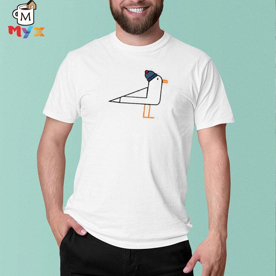Anton hofreiter seagull wearing a bobble hat grundrechte retten shirt