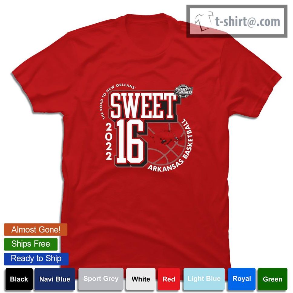 Arkansas Razorbacks Ncaa Men's Basketball Sweet 16 Tshirt