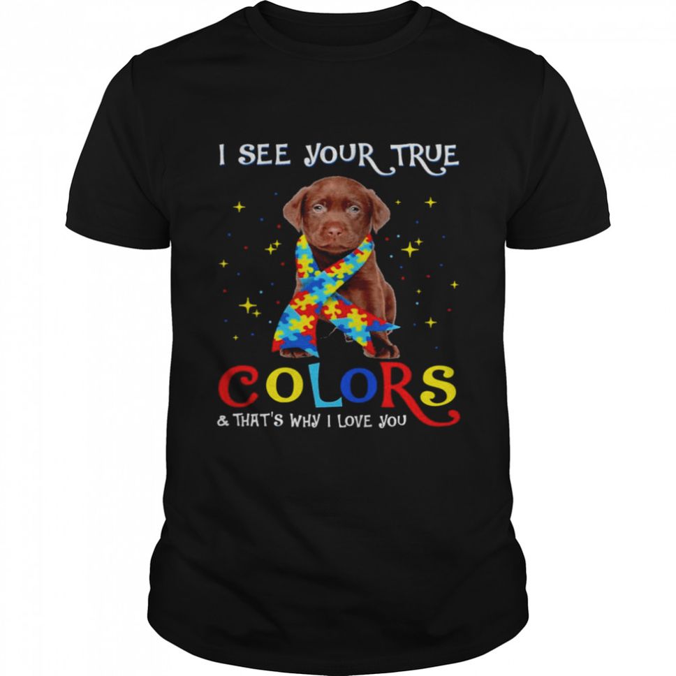 Autism Chocolate Labrador Dog I See Your True Colors And Thats Why I Love You Shirt