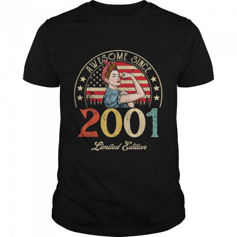 Awesome Since 2001 Vintage 2001 21st Birthday 21 Years Old T Shirt B09VYV5JZZ