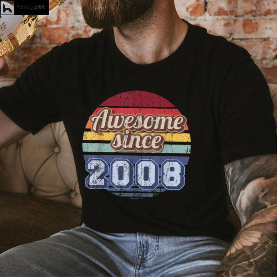 Awesome Since 2008 13th Birthday Party Retro Vintage Men T Shirt Hoodie, Sweater Shirt