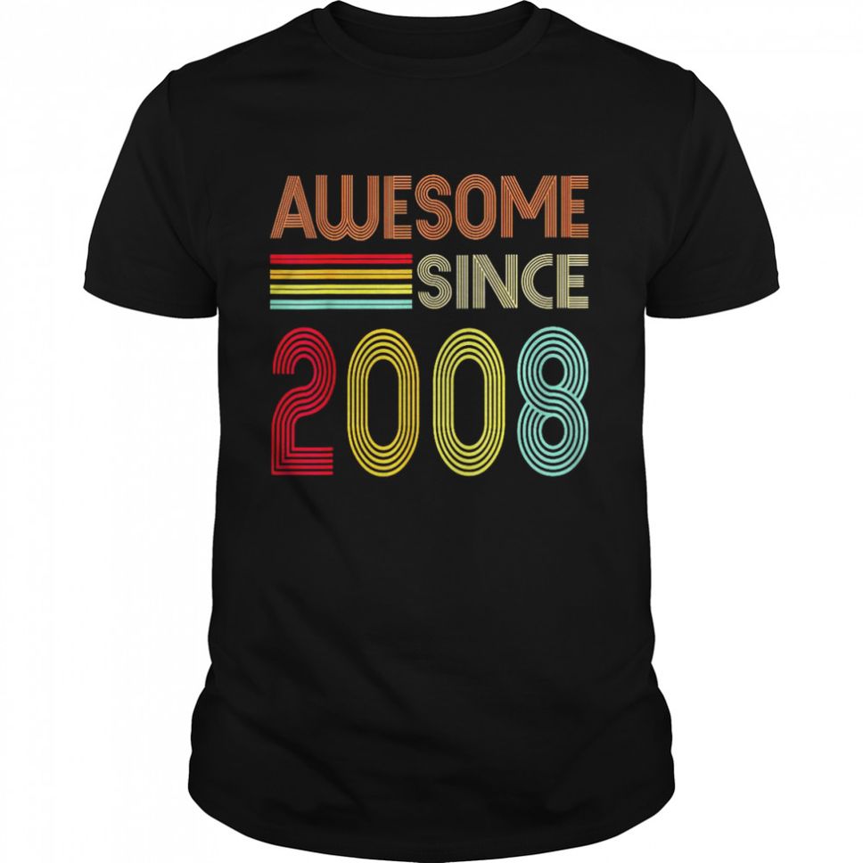 Awesome Since 2008 14th Birthday Retro Shirt