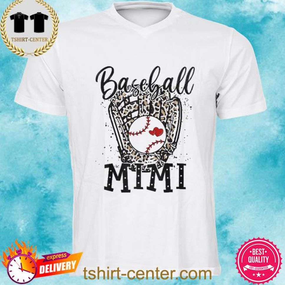 Baseball Mimi Leopard Game Day Baseball Lover Mothers Day Shirt