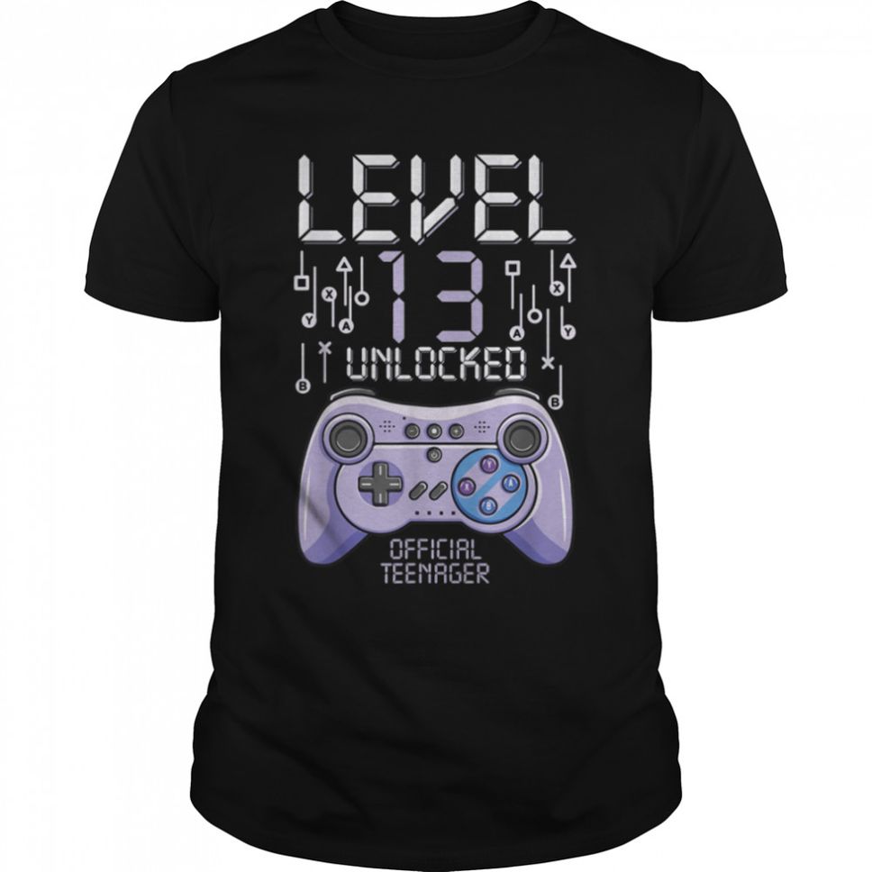 Birthday Gamer Level 13 Years Old Unlocked Official Teenager TShirt B09VYTL865