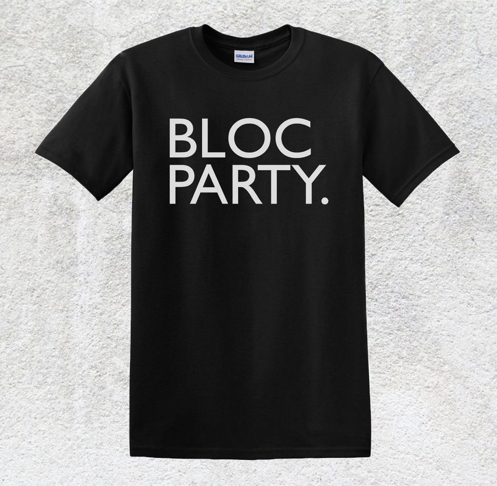 Bloc Party Band TShirt English Rock Indie Rock Music Band Kele Okereke Black White Gildan Tshirt S2XL