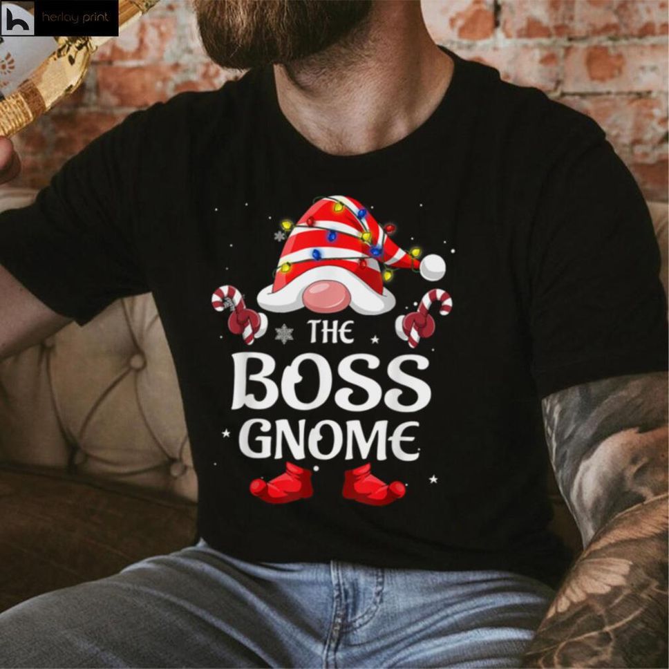 Boss Lover Gnome Buffalo Plaid Matching Family Christmas T Shirt Hoodie, Sweater Shirt