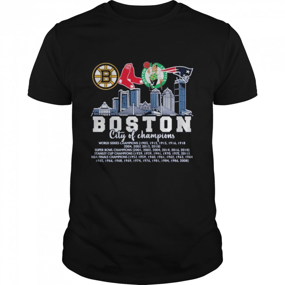 Boston City Of Champions Bruins Red Sox Celtics And Patriots Shirt