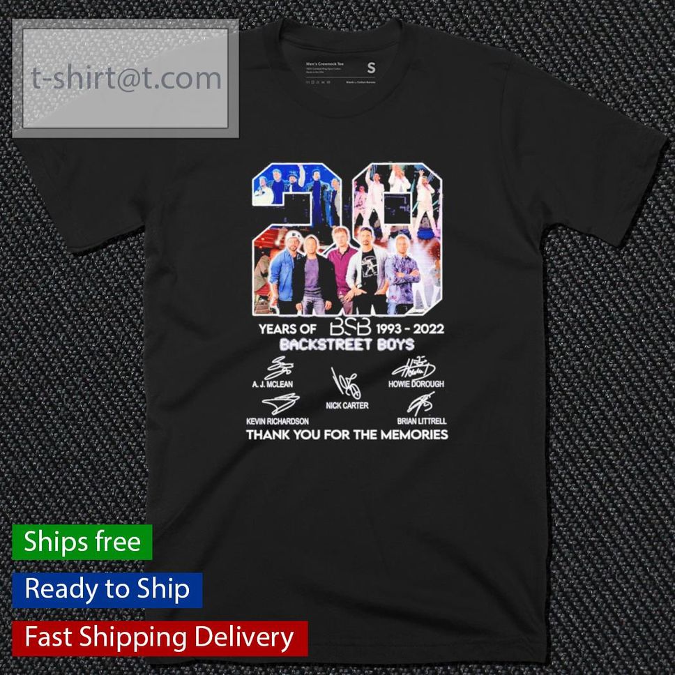 BSB Backstreet Boys 29 Years Of 19932022 SignaturesThank You For The Memories Shirt