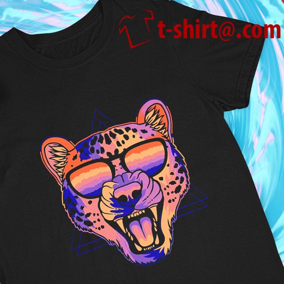 Cheetah angry colorful funny Tshirt
